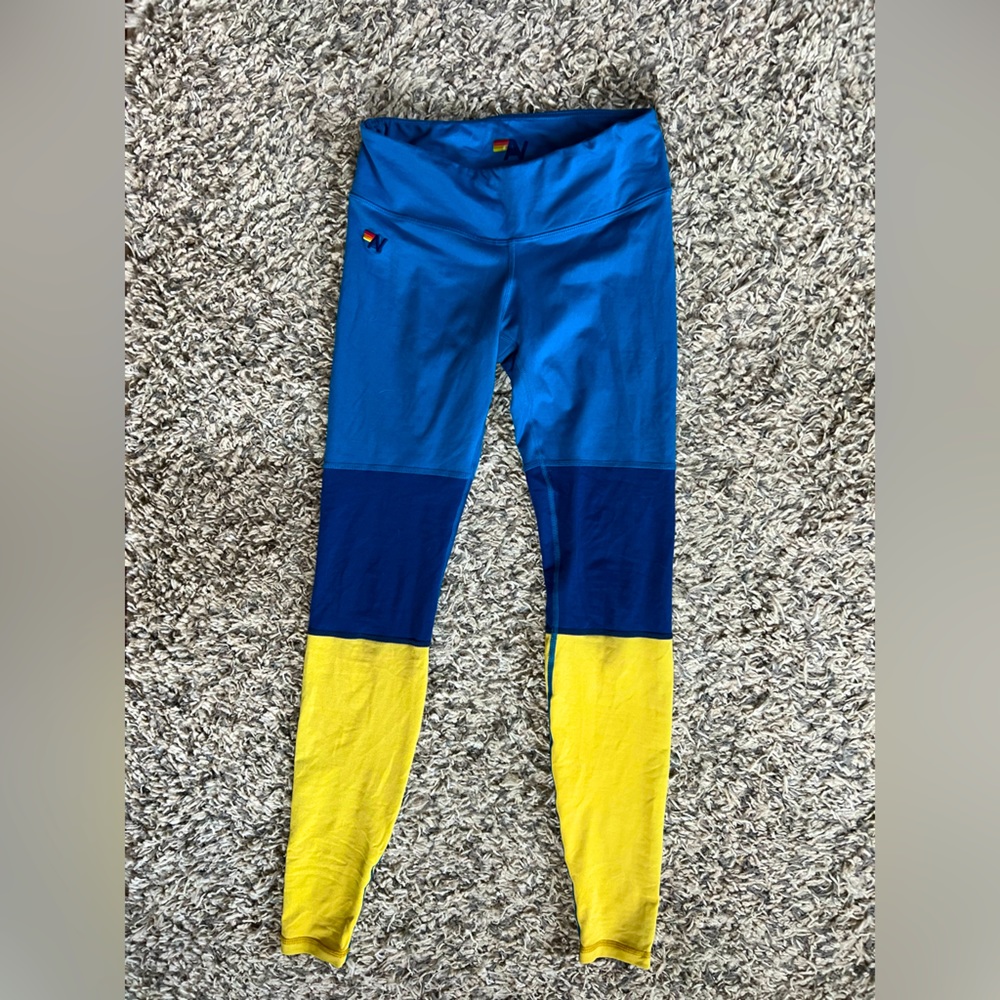 Aviator Nation tri-color yoga pants size small